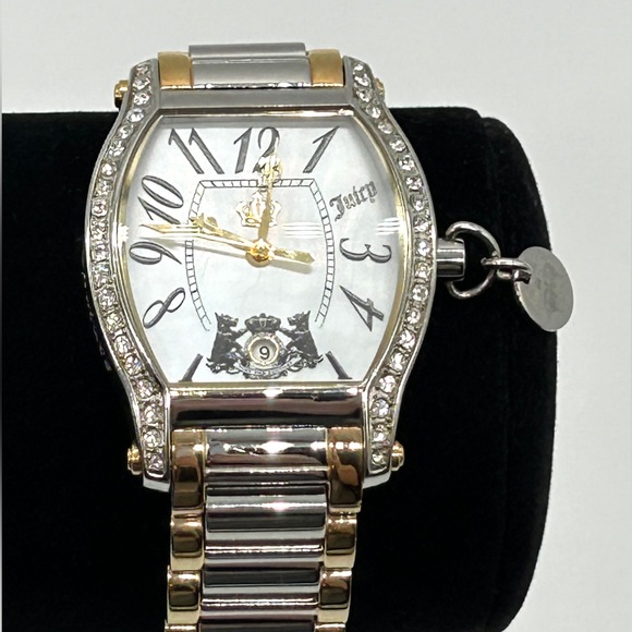 Women's Juicy Couture Gold and Silver Watch Swarovski Crystals 7" PRISTINE - Picture 3 of 13